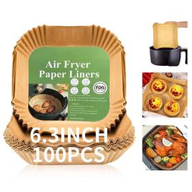Goffugt 782917395676 125pcs 6.3 Inch Square Air Fryer Paper Liners Non Stick For Baking Oven