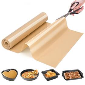 12in-6ft-beige Goldeer Silicone Baking Mat Roll - Best German Heat Resistant Macar
