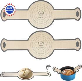 Bm-002 Gonsir Silicone Bread Sling 2 Pcs Non Stick Baking Mat Set Reusable Dutch Oven