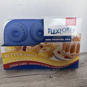 50462 Good Cook - Blue Silicone-non-stick Bakeware-mini Pinwheel Pan New