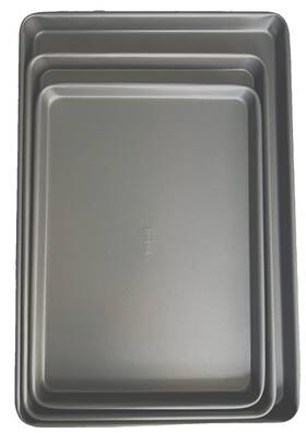 Good Cook 884408032555 Goodcook Everyday Nonstick Carbon Steel Baking Sheet Set Of 3 Dark Gray