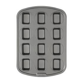 Goodcook 076753041003 12-cavity Nonstick Steel Mini Bite-size Loaf Pan Gray 15x11x1