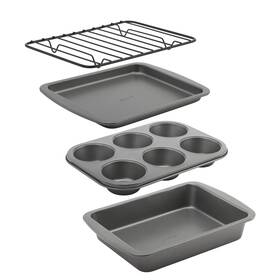 Goodcook 076753042208 4-piece Nonstick Steel Toaster Oven Set With Sheet Pan Rack Cake And M
