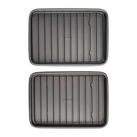 Goodcook 076753042215 Set Of 2 Non-stick Steel Toaster Oven 9 Inch X 6.2 Mini Baking Sheets With Racks