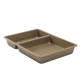 Goodcook 076753042697 9 Inch X 13 Nonstick Divided Oblong Pan 2-in-1 Textured Cooking Baking Di