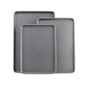 123803 Goodcook Everyday Nonstick Carbon Steel Baking Sheet Set 3 Pack Small 13 Inch X 9 Med 123803 Goodcook Everyday Nonstick Carbon Steel Baking Sheet Set 3 Pack Small 13 Inch X 9 Med