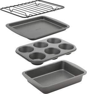 4220 Goodcook 4-piece Nonstick Steel Toaster Oven Set With Sheet Pan Rack Cake
