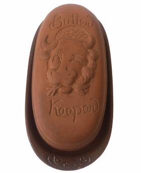 9712 Gourmet-topf Vintage Cow Butter Keeper Terracotta Clay Dish #9712 1979 Usa