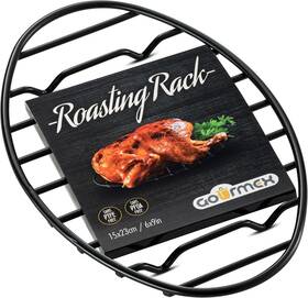 Gourmex 667651004131 Black Oval Oven Roasting Rack With Integrated Feet 6x9 Inch Gourmex 667651004131 Black Oval Oven Roasting Rack With Integrated Feet 6x9 Inch