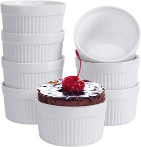 Gpyg 313088590524 Ramekins 6 Oz Set Of 8 Creme Brulee Souffle Dishes Oven Safe Porcel