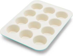 Cc009312-001 Greenpan Bakewell 12-cup Muffin Pan Healthy Ceramic Nonstick Bakeware Turquoise