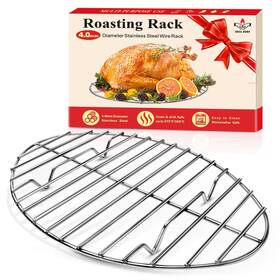 Gb-010 Grill Bump 12inch Stainless Steel Roasting Rack Oval For Oven With C