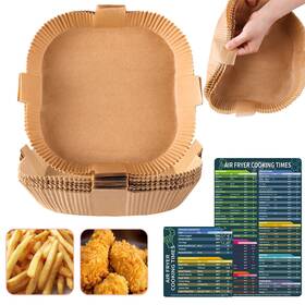 Paper-50-smu6.36.3 Gropecan Air Fryer Disposable Paper Liner Square Parchment Insert Non-stick Baking F