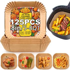 Gsskime 976544921931 Air Fryer Liners Disposable 125pcs 8in Square Airfryer L Inch