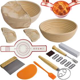 Guxvne 759747383463 16pcs Bread Proofing Basket Kit 9 In Round Sourdough