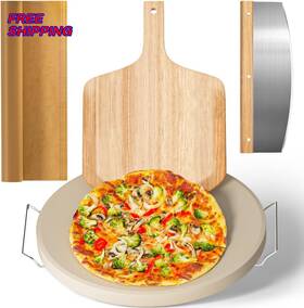 Gyreuni 445046634643 Large Pizza Stone Set Heavy Duty 16 Inch For Oven And Grill With Handle 5 Pcs New Usa Gyreuni 445046634643 Large Pizza Stone Set Heavy Duty 16 Inch For Oven And Grill With Handle 5 Pcs New Usa