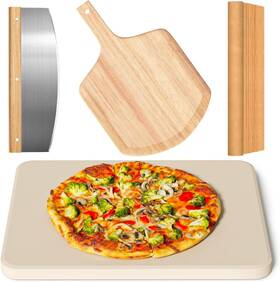 Gyreuni 744110409413 4 Pcs Rectangle Pizza Stone Set 15 Inch Large For Oven And Grill With P Gyreuni 744110409413 4 Pcs Rectangle Pizza Stone Set 15 Inch Large For Oven And Grill With P