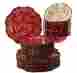 H204392 Temp-tations Floral Lace 24-piece Dinnerware Service For 8 New Cranberry