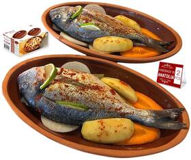 Ves2118 Hakan Bergama Handmade Oval Clay Pan Set Of 2 Terracotta Pans Glazed Inside Cas