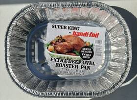 17x12x4in Handi-foil 20998-258 Super King Extra Deep Oval Aluminum Roaster Pan