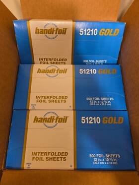 51210-gold Handi-foil Of America 29110-gold Master Case 12 Inch X 10.75 Gold Aluminum Sheets 51210-gold Handi-foil Of America 29110-gold Master Case 12 Inch X 10.75 Gold Aluminum Sheets