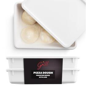 Hans Grill 060547450305 Pizza Dough Proofing Box Stackable Trays With Covers - 2 Pack Hans Grill 060547450305 Pizza Dough Proofing Box Stackable Trays With Covers - 2 Pack