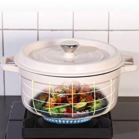 24076 Haushof 5.3 Quart Non-stick Pot Enameled Cast Iron Dutch Oven With Lid For Rosting