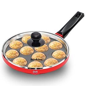 Hawkins Nonstick Appe Pan With Glass Lid 12 Cups Diameter 22 Cm Black