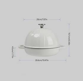 Hawok 786899990317 Cast Iron Bread Cloche Dia. 7.8inch/20cm 0.95 Quart Sourdough Baking Pan Enameled
