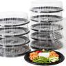 Heavy Duty Recyclable 16 In. Serving Tray And Lid 10pk. Large Black Plastic Pa