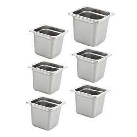 32001615210 Hecmac 6 Pack Anti-jam Hotel Pans Inch Deep Commercial 1/6 Size