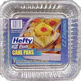 00z93821 Hefty 12 Pack - Ez Foil Cake Pan Square 3-pk