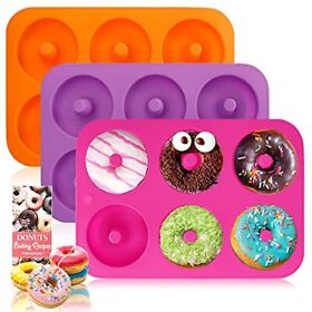 Hehali 3pcs Donut Pan Non-stick Silicone Mold Bagel Doughnuts Hehali 3pcs Donut Pan Non-stick Silicone Mold Bagel Doughnuts