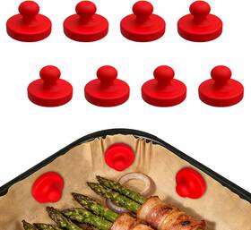 Helinkart 758675414195 Air Fryer Magnets For Parchment Paper Liners 8pcs Upgraded Silicone Magnetic Bu
