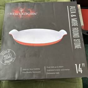 Hell S Kitchen 849808023879 Brand New 14 Inch Pizza And More Round Stone Oven Safe Serving Dish