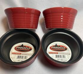 Heritage Mint 034641073116 4 Red Ramekins Pinnacle Ceramic Non-stick Bakeware 8oz 2006 3.75 Inch -1.75