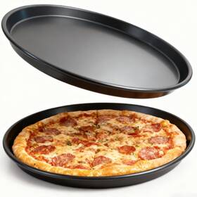 Hermarm-k002-1 Hermarm 12 Inch Pizza Pan For Oven 2 Pack Nonstick Round Aluminum Baking Tray