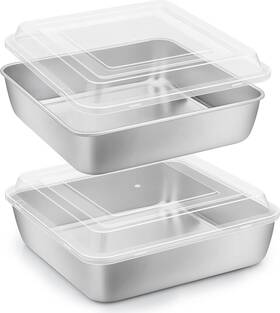 Herogo 445013411475 8 Inch X Square Cake Pan Stainless Steel Baking With Lid Cakes Herogo 445013411475 8 Inch X Square Cake Pan Stainless Steel Baking With Lid Cakes