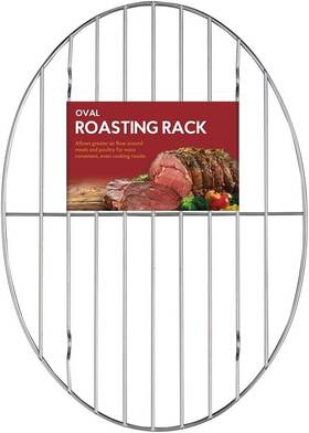 43190 Hic Harold Import Co. Kitchen Roasting Oval Baking Rack Chrome-plated Steel Wire For Even Cookin