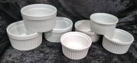 Jd-69 Hic Lot 7 Ramekins Souffle Cups Oven Safe Porcelain Apilco P1 Jd-69 Hic Lot 7 Ramekins Souffle Cups Oven Safe Porcelain Apilco P1