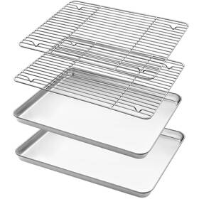 Hkj Chef 650226769535 Stainless Steel Baking Sheets With Rack Cookie And Nonstick Cooling R
