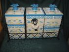 842363 Hld Temptations Pc Old World Teal Blue Ceramic Stacking Canister