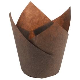 611119 Hoffmaster 2.25 Inch X 4 Brown 4.5 Oz Tulip Baking Cup - 1000 / Cs 611119 Hoffmaster 2.25 Inch X 4 Brown 4.5 Oz Tulip Baking Cup - 1000 / Cs