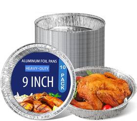 Hogoware 061027871528 9in Round Heavy Duty Aluminum Foil Pans For Baking Cake Pie Tins Disposable O Hogoware 061027871528 9in Round Heavy Duty Aluminum Foil Pans For Baking Cake Pie Tins Disposable O