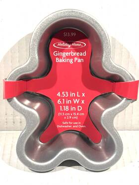 Holiday Home 888777029826 Gingerbread Baking Pan 2 Pack Christmas 4.53 Inch Lx 6.1 Wx 1.18 D New