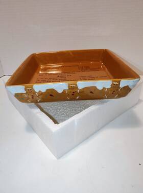 V-60751 Home Interiors Gingerbread Recipe Ceramic 8x8 Oven Safe Baking Dish With Cards V