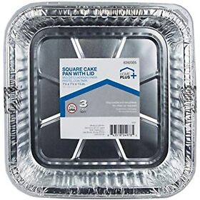 D18030 Home Plus Durable Foil 7-7/8 In. With X L Cake Pan Silver 3 Pk Total