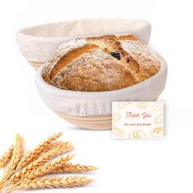 Bco2s Homebakee Banneton Proofing Basket Set Of 2 9 Inch For Sourdough Bread Baking Bre