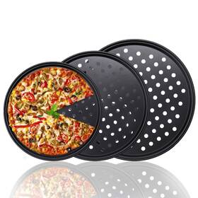 Homemall 631473659947 3 Pcs Pizza Crisper Trays Pan With Holes For Oven Non-stick Perforate
