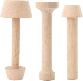 Homesogood 445043928998 3 Pcs Egg Tart Tamper Set Double Side Wooden Wood Pastry Pusher